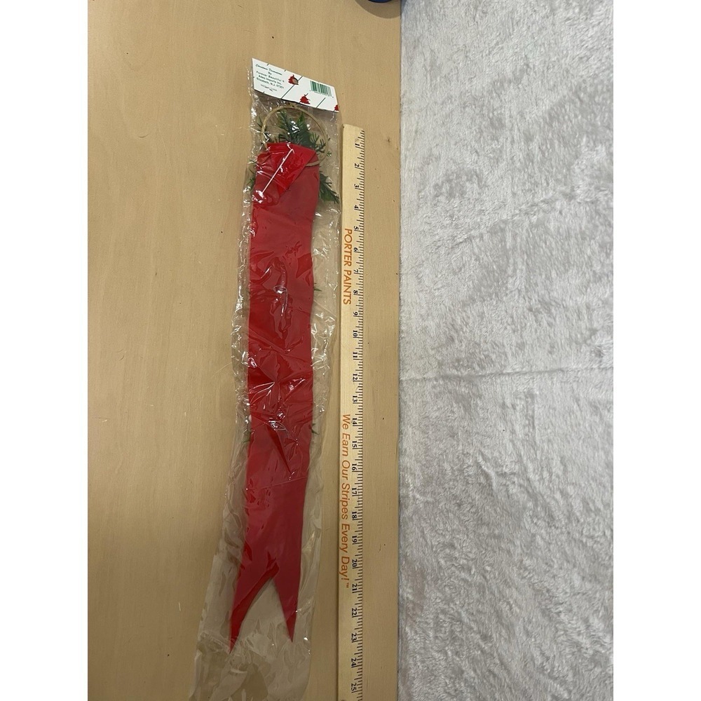 Forever Beautiful Christmas Door Swag Hanger Ribbon Santa Holly 23" NIP